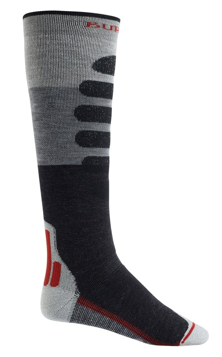 Burton Performance Plus Midweight Socks Mens Grey Heather Block - Elevation107