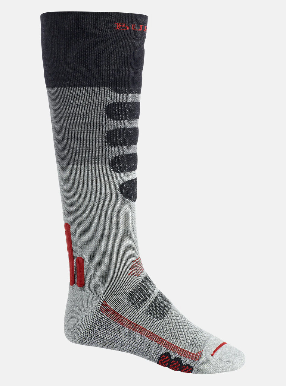 Burton Men's Performance Plus Lightweight Compression Socks 2026 Grey Heather Black - Elevation107