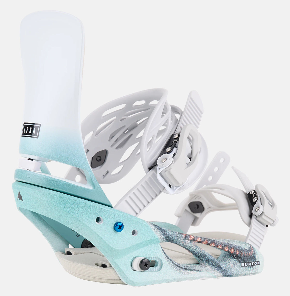 Burton Lexa Snowboard Bindings Womens White / Graphic - Elevation107