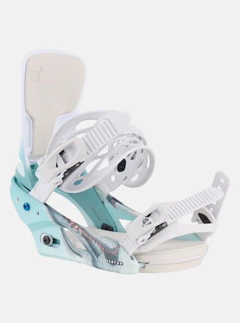 Burton Lexa Snowboard Bindings Womens White / Graphic - Elevation107