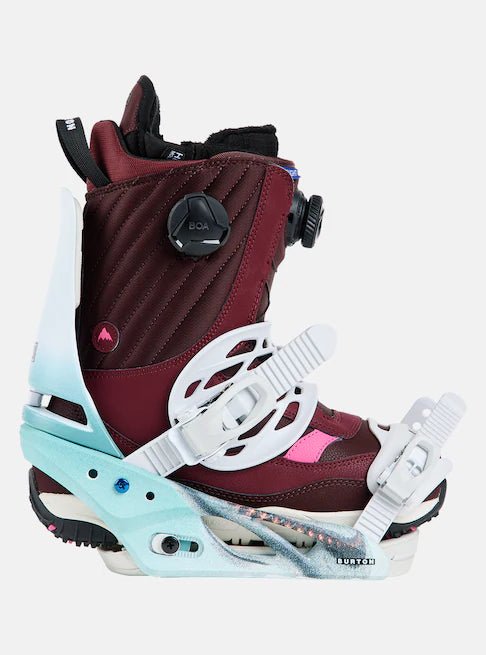 Burton Lexa Snowboard Bindings Womens White / Graphic - Elevation107
