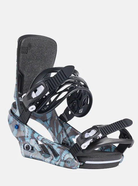 Burton Lexa Snowboard Bindings Womens 2025 Blue Buterflies - Elevation107