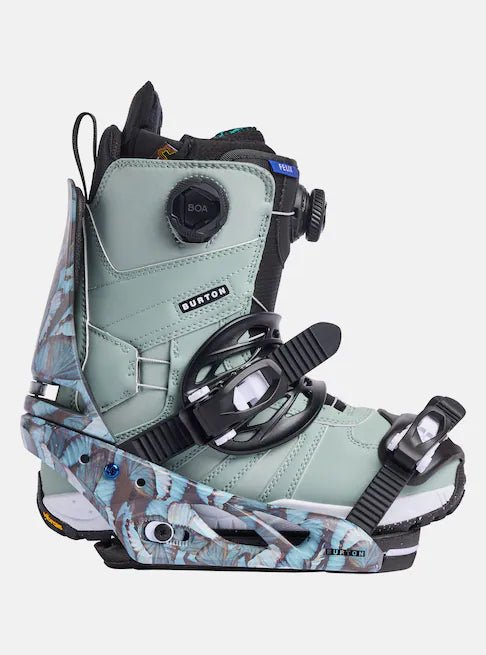 Burton Lexa Snowboard Bindings Womens 2025 Blue Buterflies - Elevation107