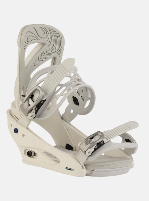 Burton Scribe Snowboard Bindings Womens Stout White - Elevation107