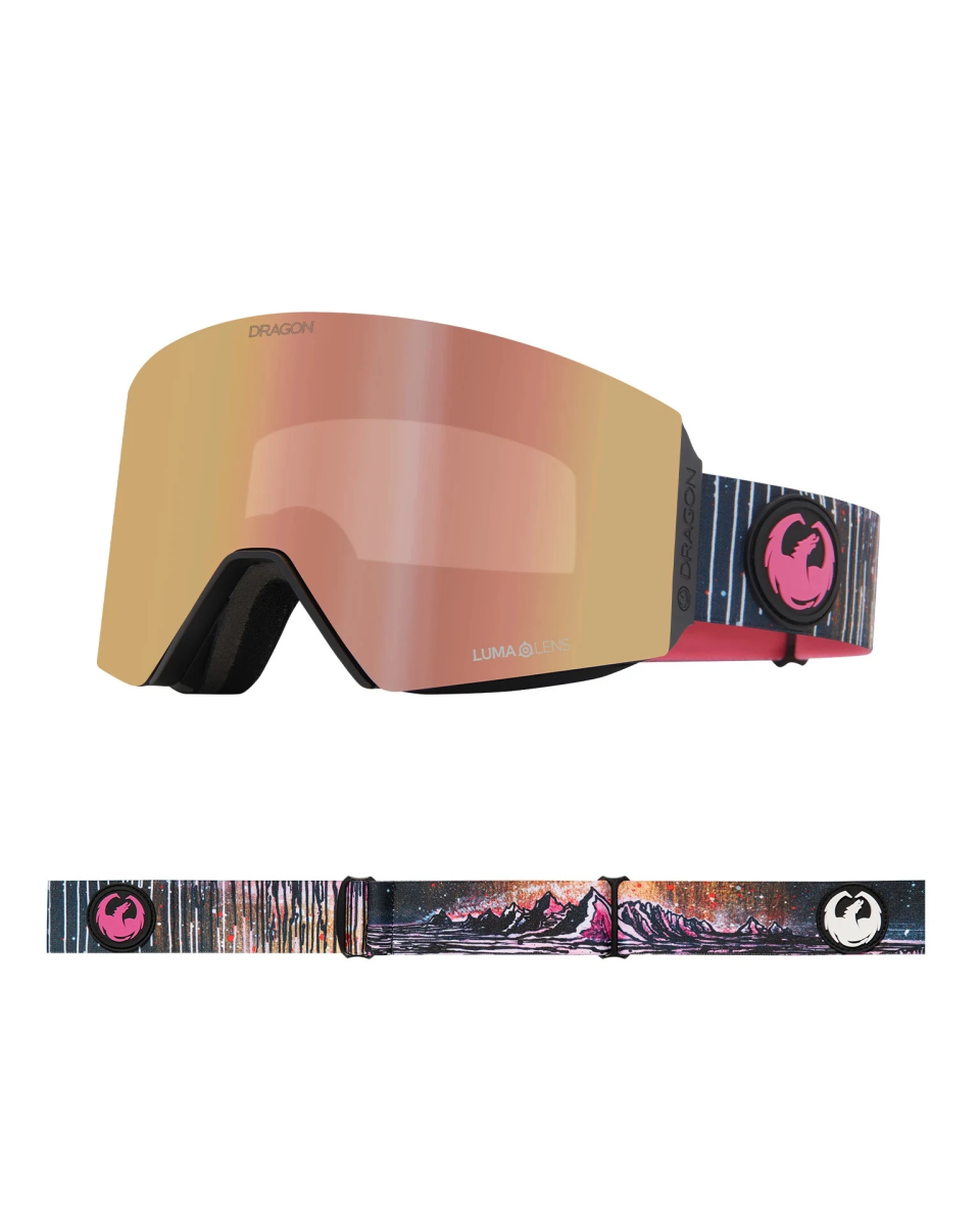 Dragon RVX MAG OTG Snow Goggles Low Bridge Iguchi '25 / Lumalens Rose Gold Ion + Lumalens Midnight - Elevation107