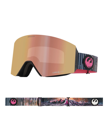 Dragon RVX MAG OTG Snow Goggles Low Bridge Iguchi '25 / Lumalens Rose Gold Ion + Lumalens Midnight - Elevation107