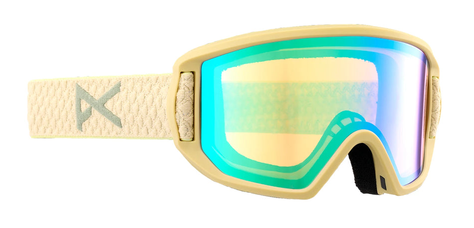 Anon Relapse Junior Goggles & MFI Face Mask Low Bridge Fit Mushroom / Green Frame / Amber lens - Elevation107