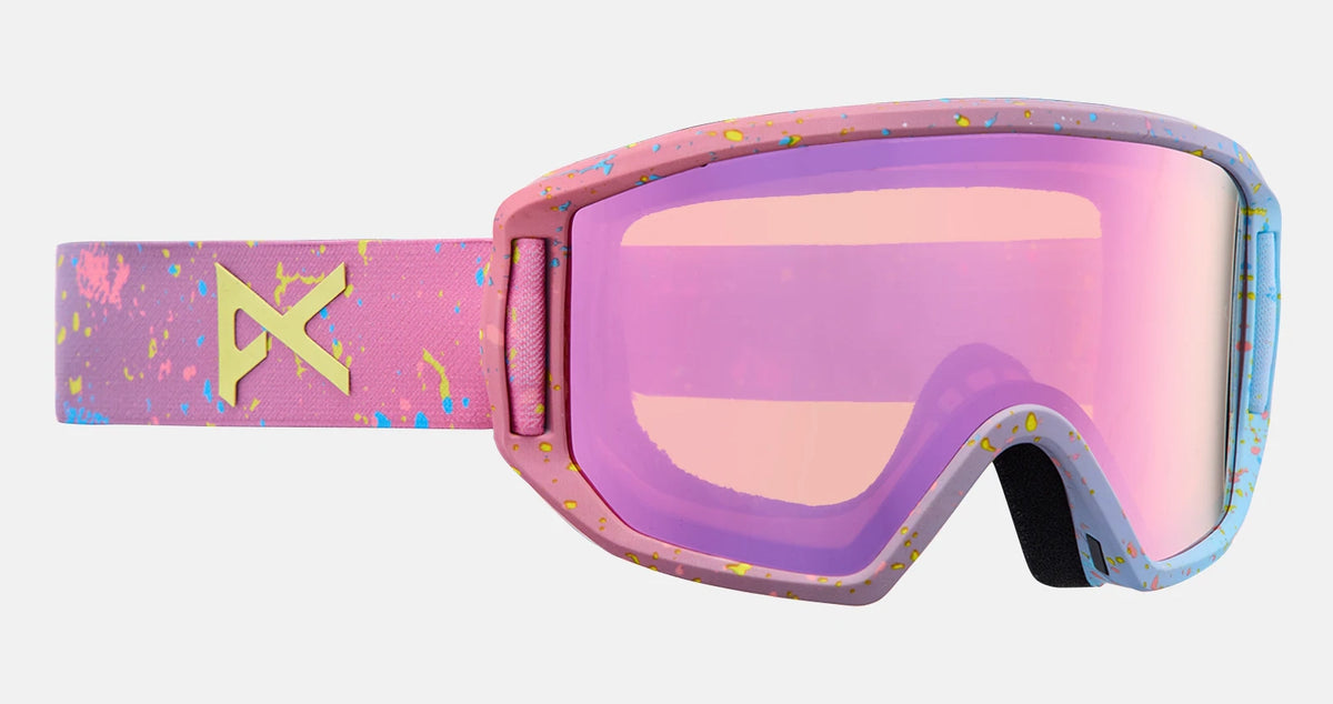 Anon Relapse Junior Goggles & MFI Face Mask Splattered Pink / Amber lens - Elevation107