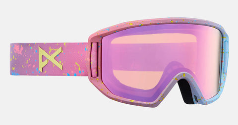 Anon Relapse Junior Goggles & MFI Face Mask 2024 Splattered Pink / Amber lens