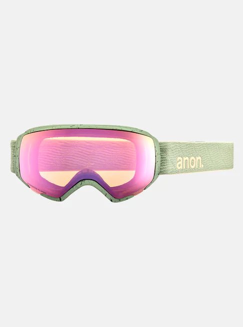 Anon WM1 Goggles & MFI Face Mask & Spare Lens Low Bridge Fit Hedge / Perceive Variable Green Lens - Elevation107