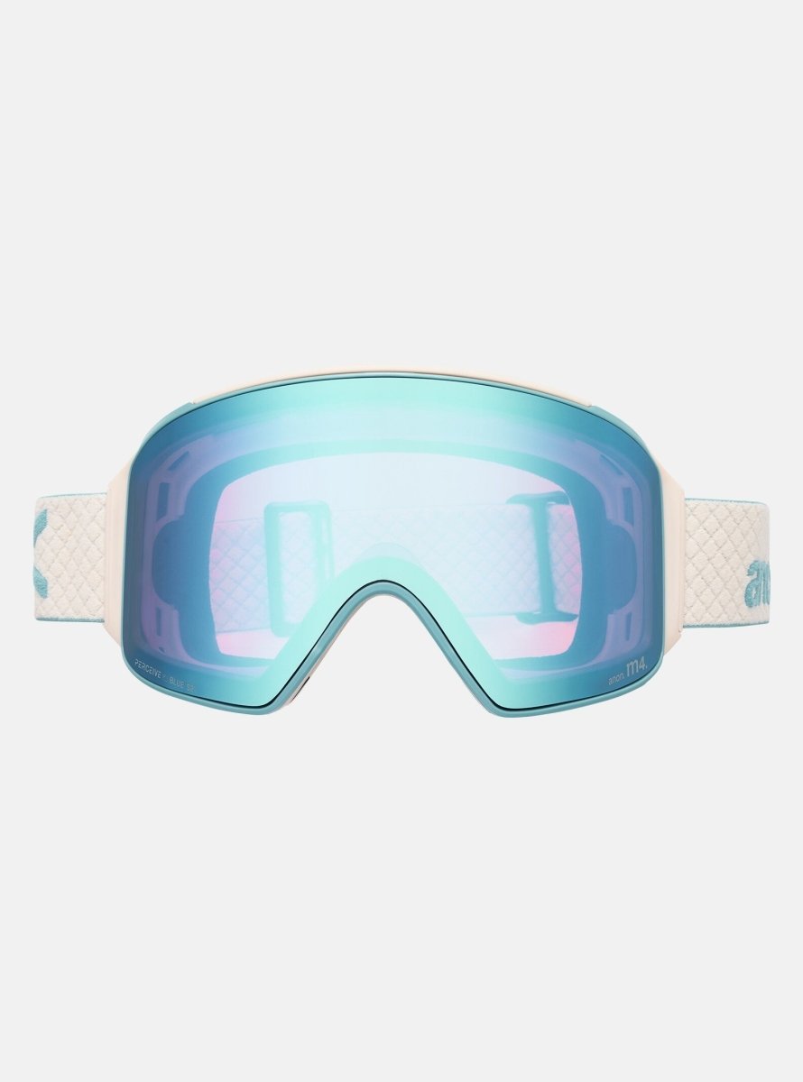 Anon M4 (Cylindrical) Goggles & MFI Face Mask & Spare Lens 2026 - Oat / Perceive Variable Blue Lens - Elevation107