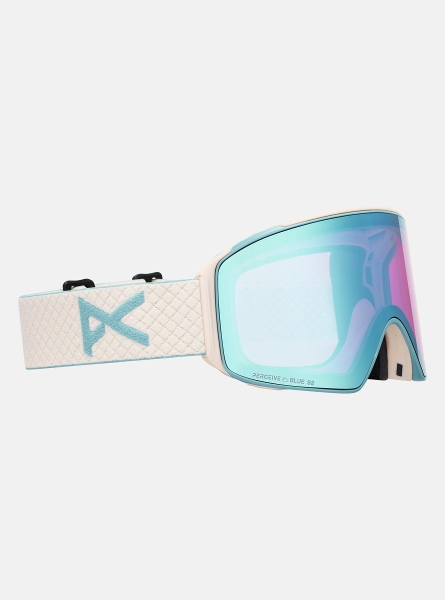 Anon M4 (Cylindrical) Goggles & MFI Face Mask & Spare Lens 2026 - Oat / Perceive Variable Blue Lens - Elevation107