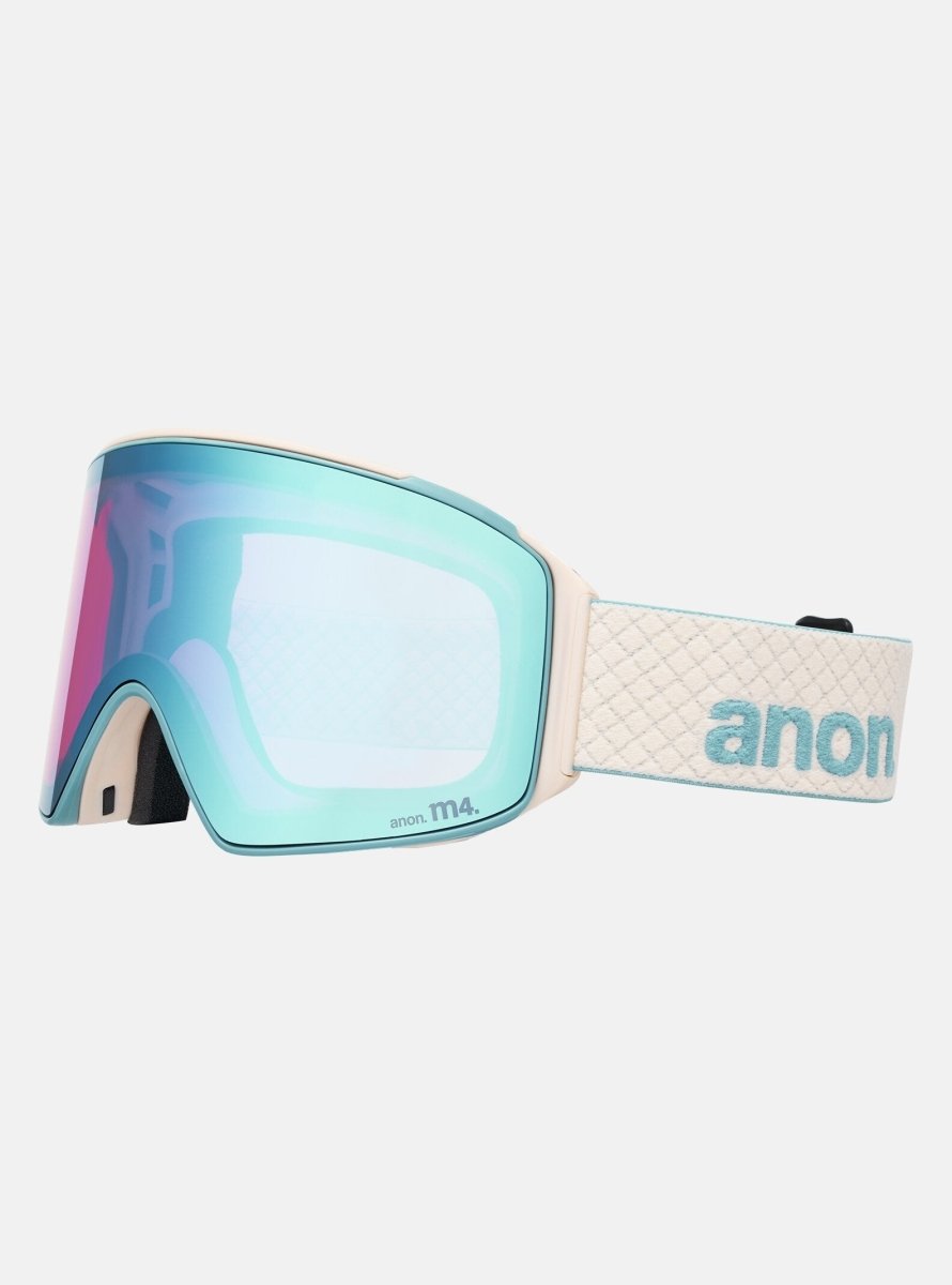 Anon M4 (Cylindrical) Goggles & MFI Face Mask & Spare Lens 2026 - Oat / Perceive Variable Blue Lens - Elevation107