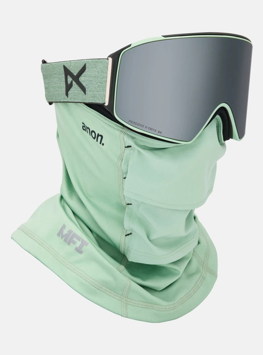 Anon M4 (Cylindrical) Goggles & MFI Face Mask & Spare Lens 2026 - Soft Sage / Perceive Sunny Onyx Lens - Elevation107