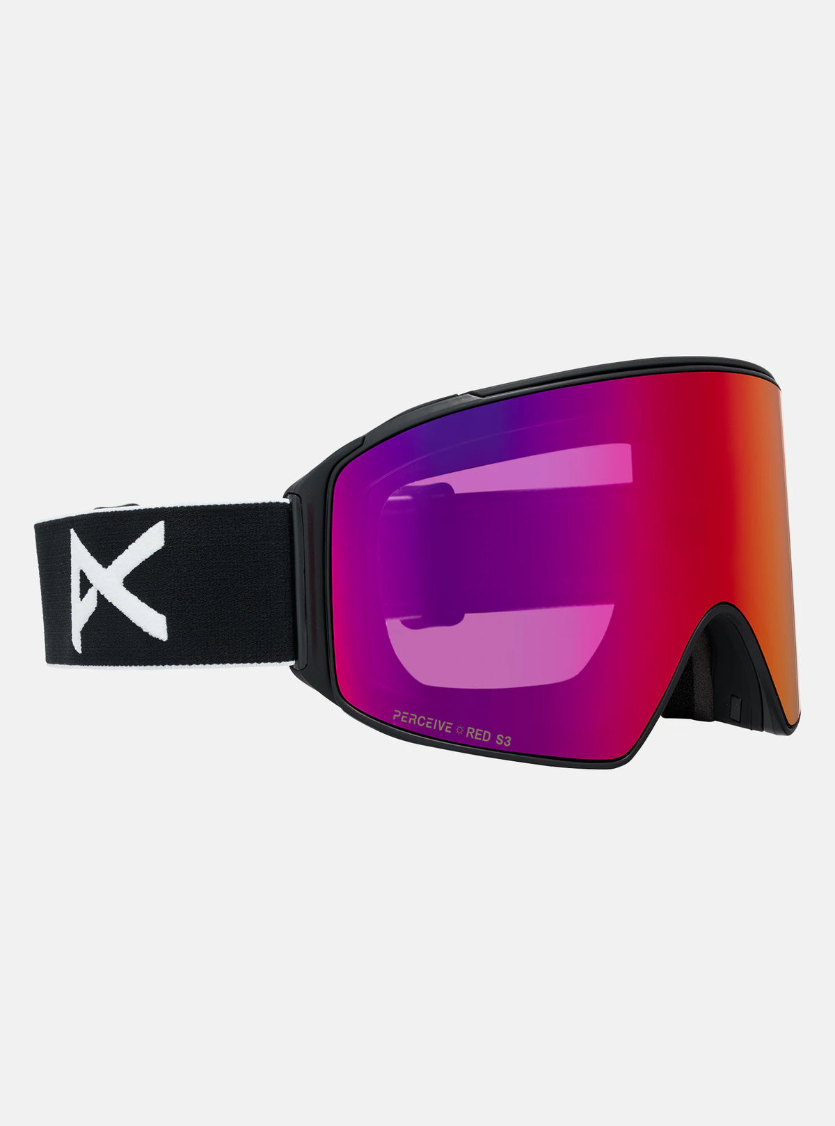 Anon M4 (Cylindrical) Goggles & MFI Face Mask & Spare Lens - Black / Perceive Sunny Red Lens - Elevation107