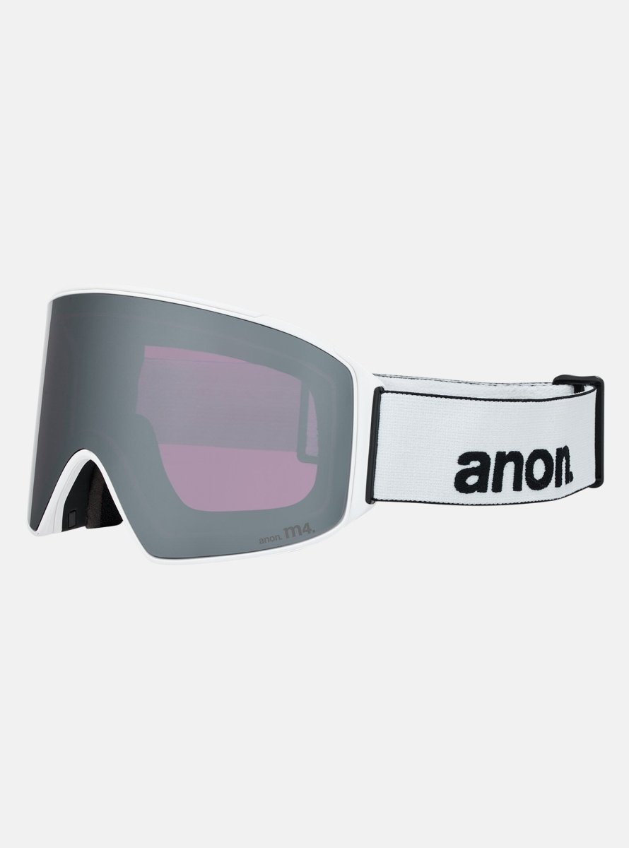 Anon M4 (Cylindrical) Goggles & MFI Face Mask & Spare Lens - White / Perceive Sunny Onyx Lens - Elevation107