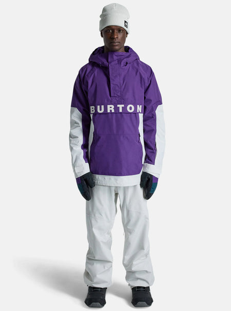 Burton Frostner Anorak Mens 2025 Imperial Purple / Stout White - Elevation107