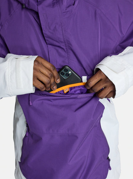 Burton Frostner Anorak Mens 2025 Imperial Purple / Stout White - Elevation107