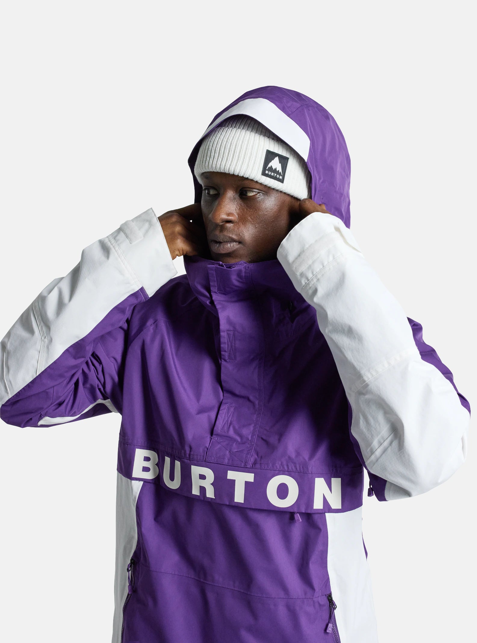 Burton Frostner Anorak Mens 2025 Imperial Purple / Stout White - Elevation107