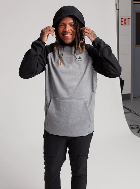 Burton Crown Weatherproof Pull Over Hoodie Mens Grey Heather / Black - Elevation107
