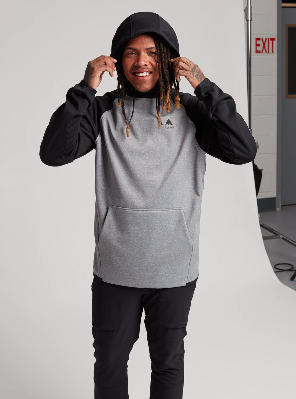 Burton Crown Weatherproof Pull Over Hoodie Mens Grey Heather / Black - Elevation107