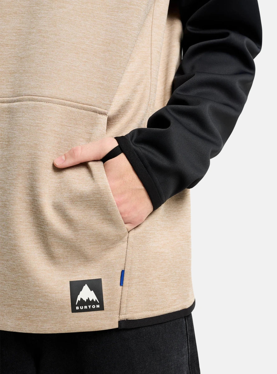 Burton Men's Crown Weatherprrof Pull Over Fleece Summit Taupe / Black - Elevation107