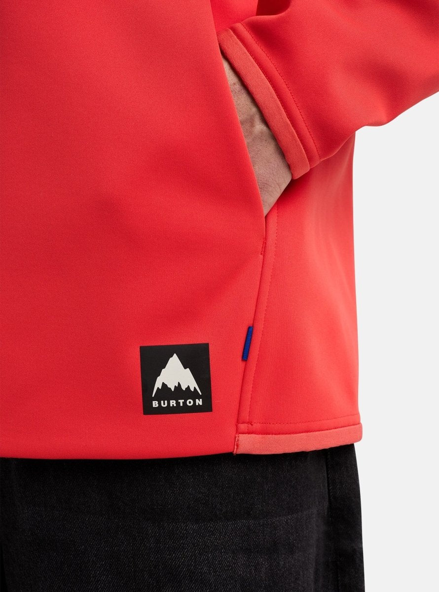 Burton Men's Crown Weatherprrof Pull Over Fleece Fiesta Red - Elevation107