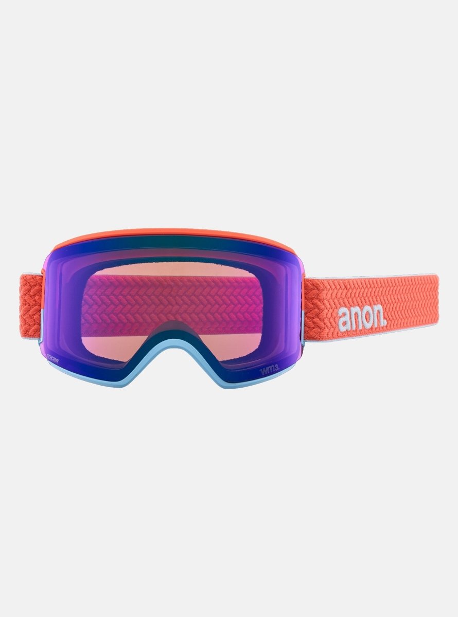Anon WM3 Goggles & MFI Face Mask & Spare Lens Low Bridge Fit Peach Echo / Perceive Sunny Onyx Lens - Elevation107
