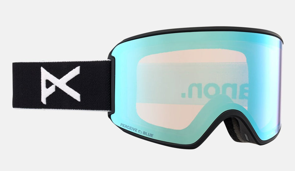 Anon WM3 Goggles & MFI Face Mask & Spare Lens Black / Perceive Variable Blue Lens - Elevation107