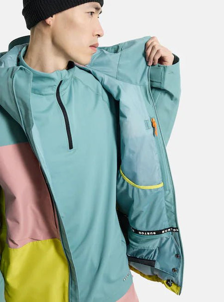 Burton Pillowline GORE - TEX Jacket Mens Rock Lichen / Powder Blush / Sulfur - Elevation107