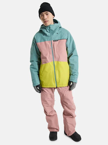 Burton Pillowline GORE - TEX Jacket Mens Rock Lichen / Powder Blush / Sulfur - Elevation107
