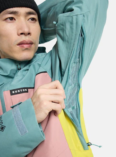 Burton Pillowline GORE - TEX Jacket Mens Rock Lichen / Powder Blush / Sulfur - Elevation107