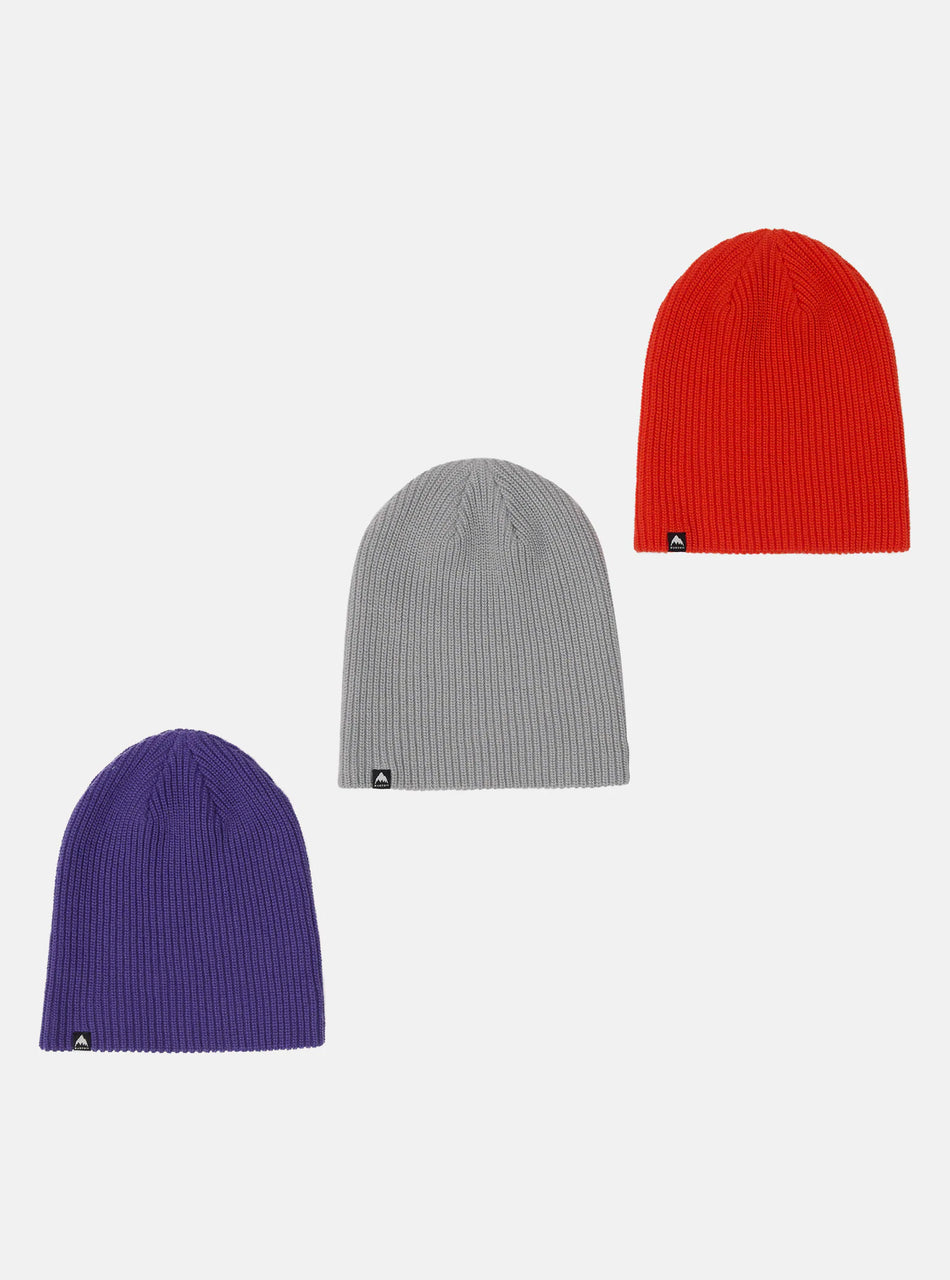 Burton Recycled DND Beanie 3 Pack 2026 Prism Violet / Fiesta Red / Grey Cloud - Elevation107