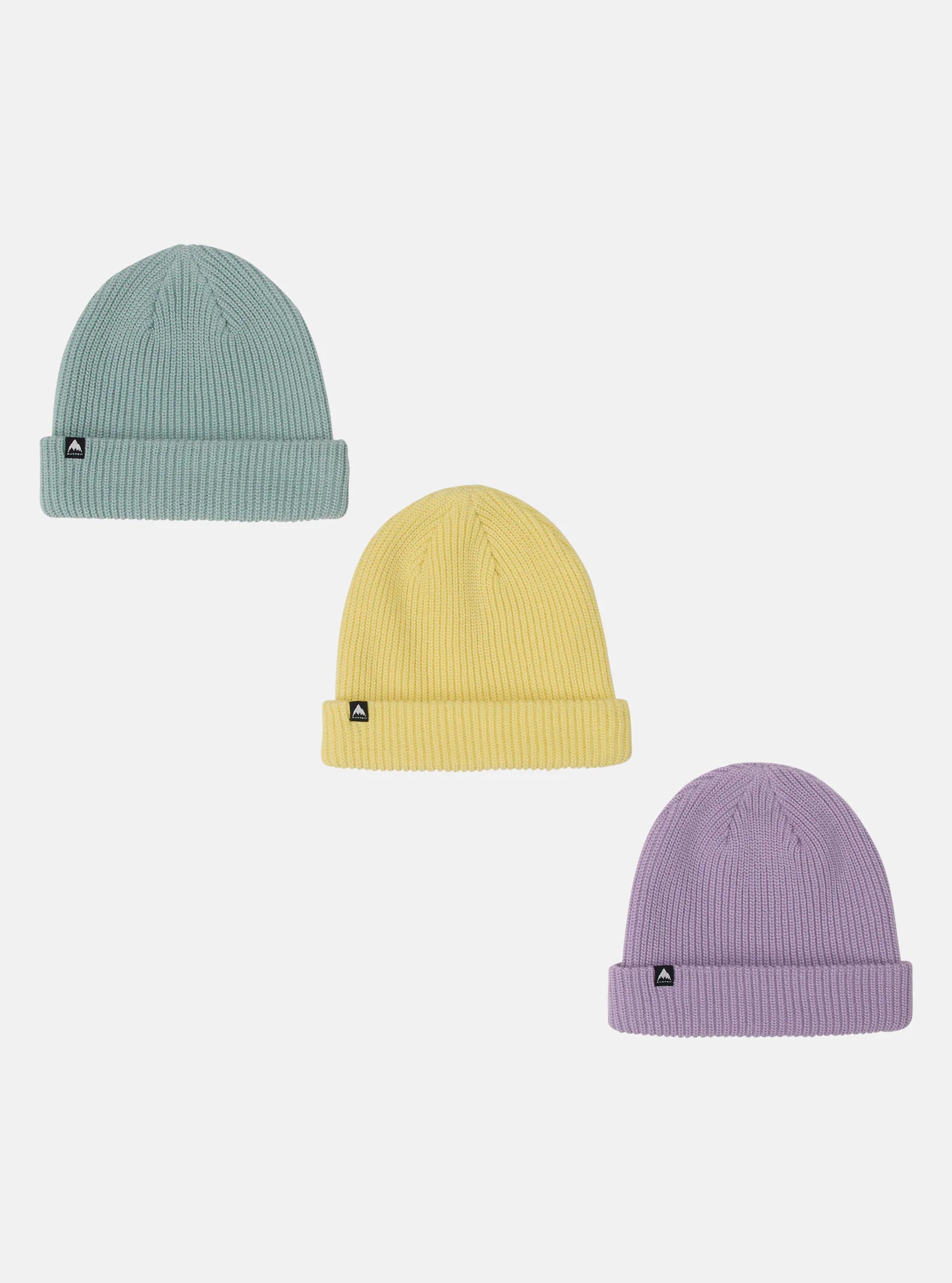 Burton Recycled DND Beanie 3 Pack 2026 Washed Lavender / Light Teal / Glow Yellow Green - Elevation107