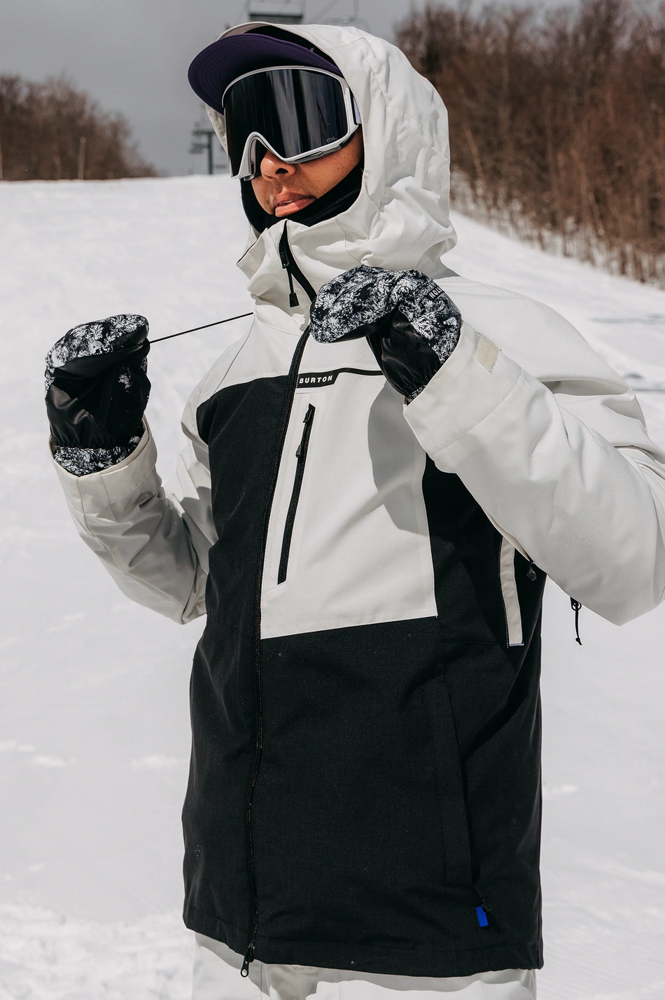 Burton Lodgepole Jacket Mens Stout White / Black - Elevation107