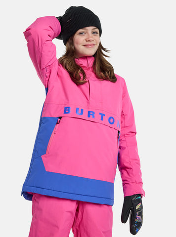 Burton Frostner Anorak Jacket Kids 2024 Fuchsia Fusion / Amparo Blue
