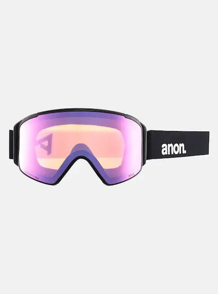 Anon M4S Cylindrical Goggles & MFI Face Mask & Spare Lens Black / Perceive Variable Blue Lens - Elevation107