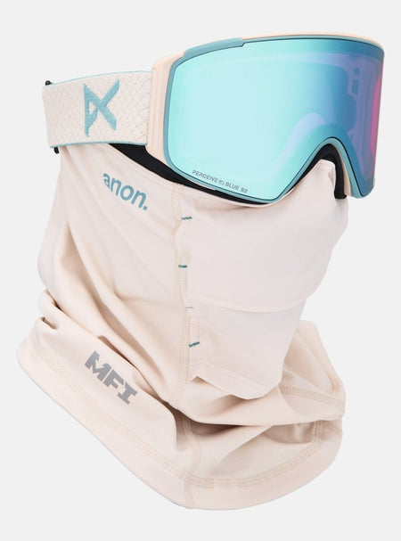 Anon M4S (Cylindrical) Goggles & MFI Face Mask & Spare Lens - Oat / Perceive Variable Blue Lens - Low Bridge Fit - Elevation107