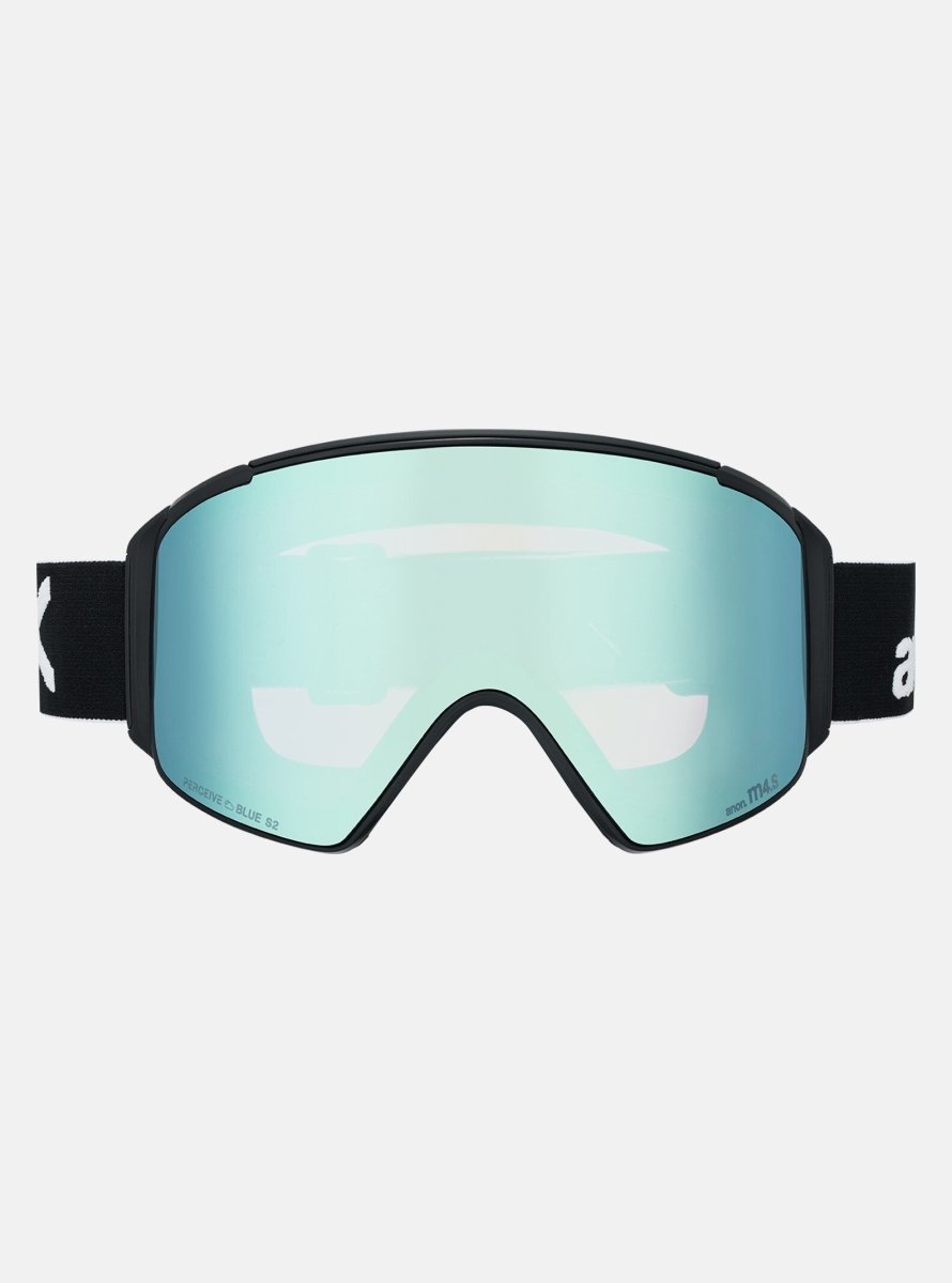 Anon M4S (Cylindrical) Goggles & MFI Face Mask & Spare Lens - Black / Perceive Variable Blue Lens - Low Bridge Fit - Elevation107
