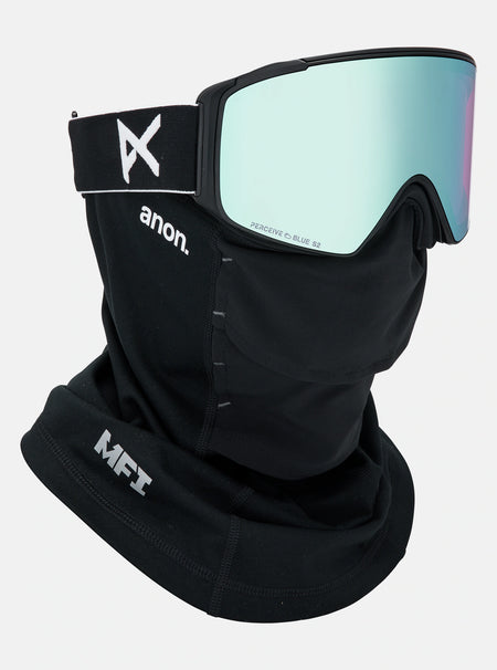 Anon M4S (Cylindrical) Goggles & MFI Face Mask & Spare Lens - Black / Perceive Variable Blue Lens - Elevation107