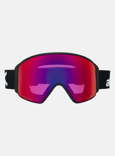 Anon M4S (Cylindrical) Goggles & MFI Face Mask & Spare Lens - Black / Perceive Sunny Red Lens - Low Bridge Fit - Elevation107
