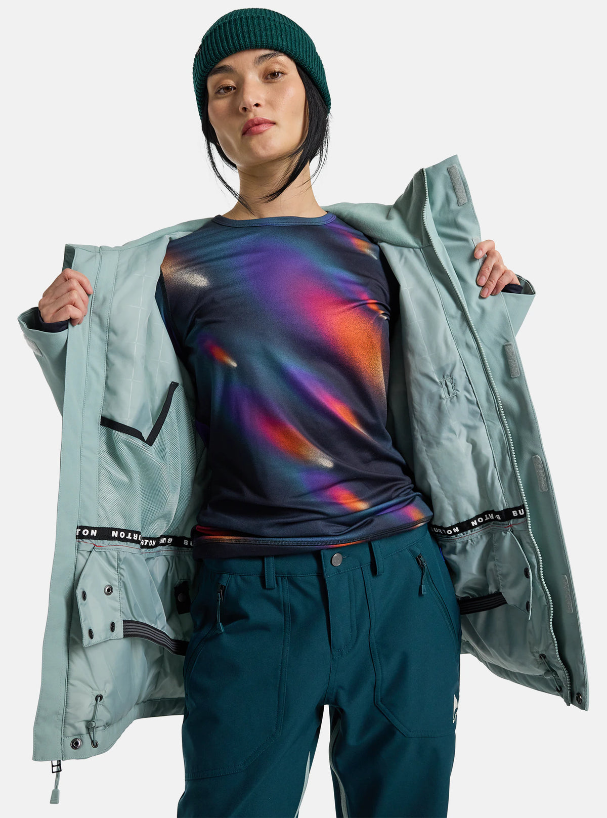 Burton Jet Ridge Jacket Womens 2025 Petrol Green - Elevation107