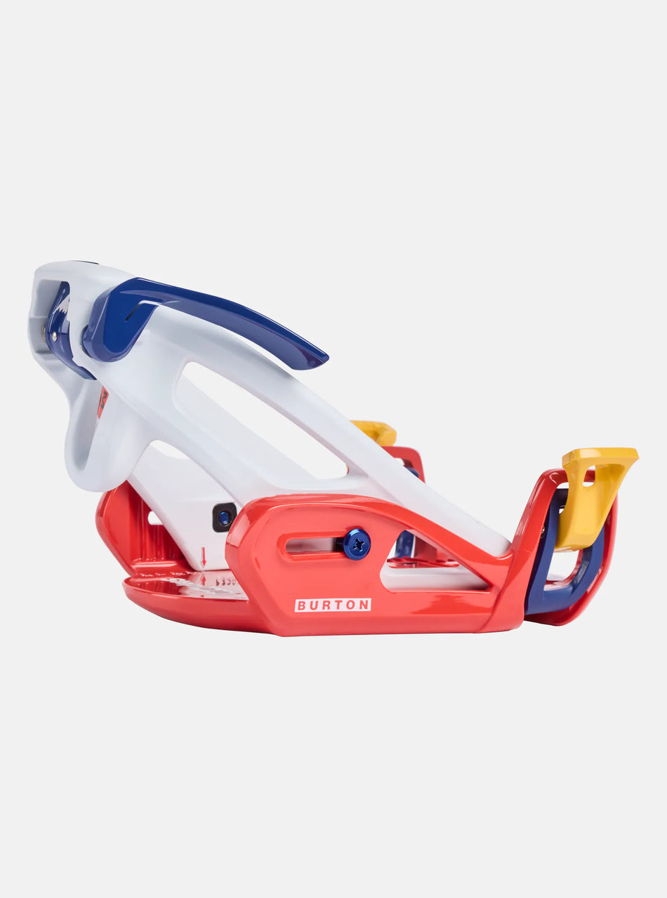 Burton Kids Step On Grom Re:Flex Snowboard Bindings 2026 White / Multi - Elevation107