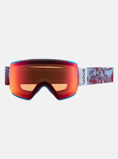 Anon M5 Goggles & MFI Face Mask & Spare Lens Low Bridge Fit Waves / Perceive Sun Red Lens - Elevation107