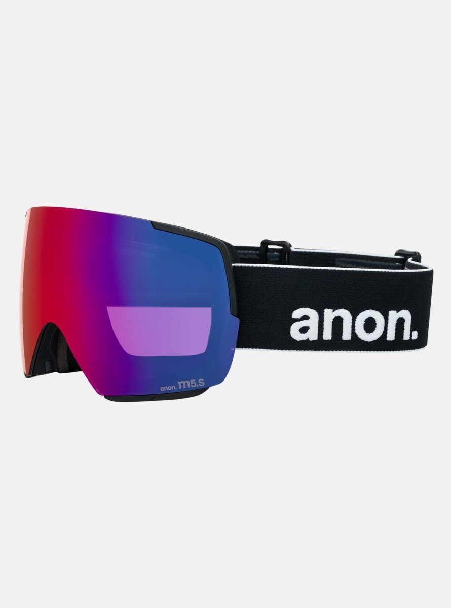 Anon M5S Goggles & MFI Face Mask & Spare Lens - Black / Perceive Sunny Red Lens - Elevation107