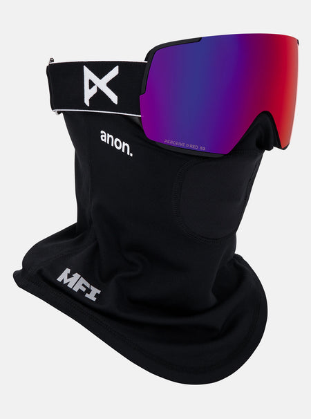 Anon M5S Goggles & MFI Face Mask & Spare Lens - Black / Perceive Sunny Red Lens - Elevation107