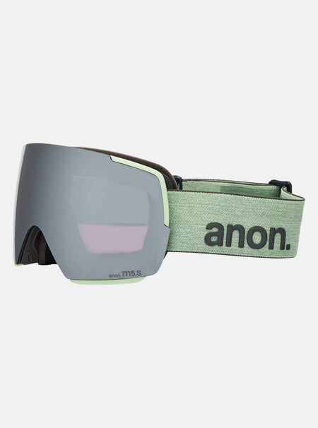 Anon M5S Goggles & MFI Face Mask & Spare Lens - Soft Sage / Perceive Sunny Onyx Lens - Elevation107