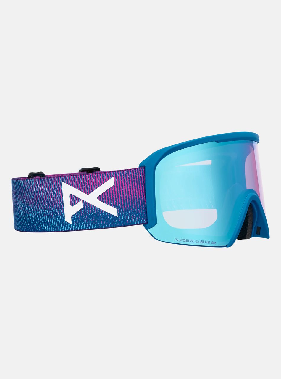 Anon Nesa Goggles & Spare Lens - Pink Denim / Perceive Variable Blue Lens - Low Bridge Fit - Elevation107