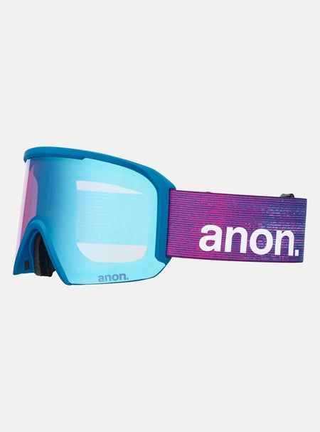 Anon Nesa Goggles & Spare Lens - Pink Denim / Perceive Variable Blue Lens - Low Bridge Fit - Elevation107