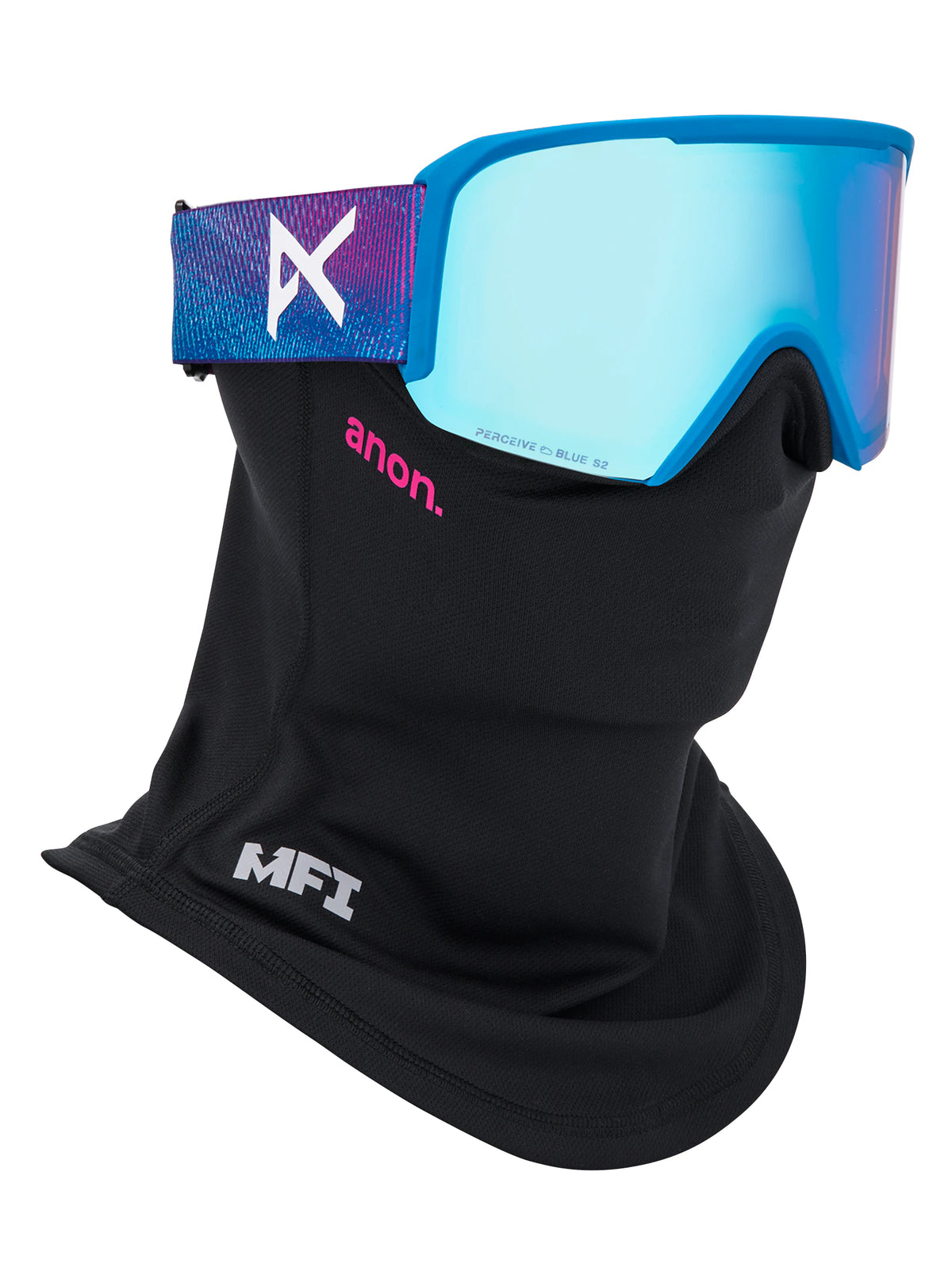 Anon Nesa Goggles & Spare Lens - Pink Denim / Perceive Variable Blue Lens - Low Bridge Fit - Elevation107